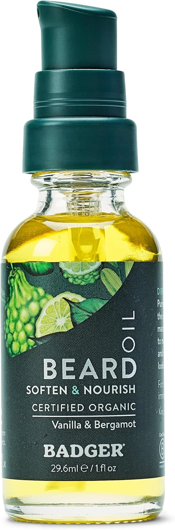 Badger Organic Beard Oil, Babassu & Jojoba, 1 fl oz