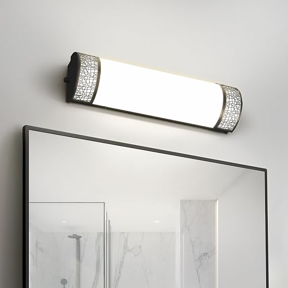 ASD 18 Inch LED Bathroom Vanity Light, 5CCT 2700K-5000K 20W, Dimmable Bathroom Light Fixtures, Modern Vanity Lights for Bathroom Lighting Fixtures Over Mirror, Wall Light Bar, Black, ETL
