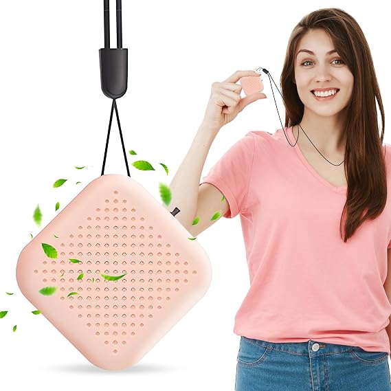 Wearable Air Purifier Necklace, 50 Million Negative Ions Personal Air Cleaner, 120H Runtime USB Rechargeable Mini Portable Air Purifier for Travel Office Car, Comfortable Neck-Worn Design