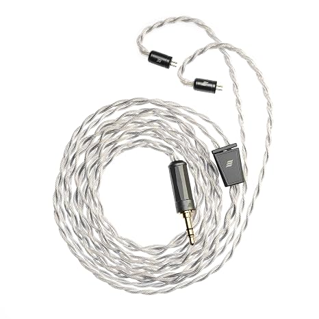 HiFiGo Effect Audio Cadmus Lite 4-Wire IEM Cable, Silver-Plated Copper Litz, Clear Treble & Spacious Vocals Septuplet Core Bundle Headphone Cord for 2-Pin IEMs (120cm, 3.5mm Jack)