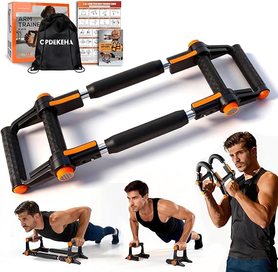 Twister Arm Trainer for Men, 6 Adjustable Resistance Levels(30-120 lb) Chest Trainer with 4 Spring & Training Poster, Chest Workout Equipment for Chest Clip Muscle & Arm Strength