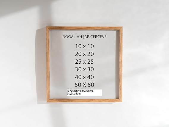 Doğal Ahşap Tablo Poster Çerçeve Siyah Farklı Boyut Seçenekleri aHŞAP (10 X 10)