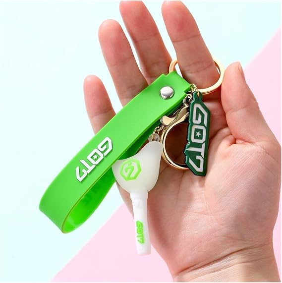 Keychain Kpop Newest BP Twice Exo Nct Got7 Fans Keychain School Bags Girls Bangtan Keyrings Lisa Rose JISOO Home (Color : Got7 No Box)