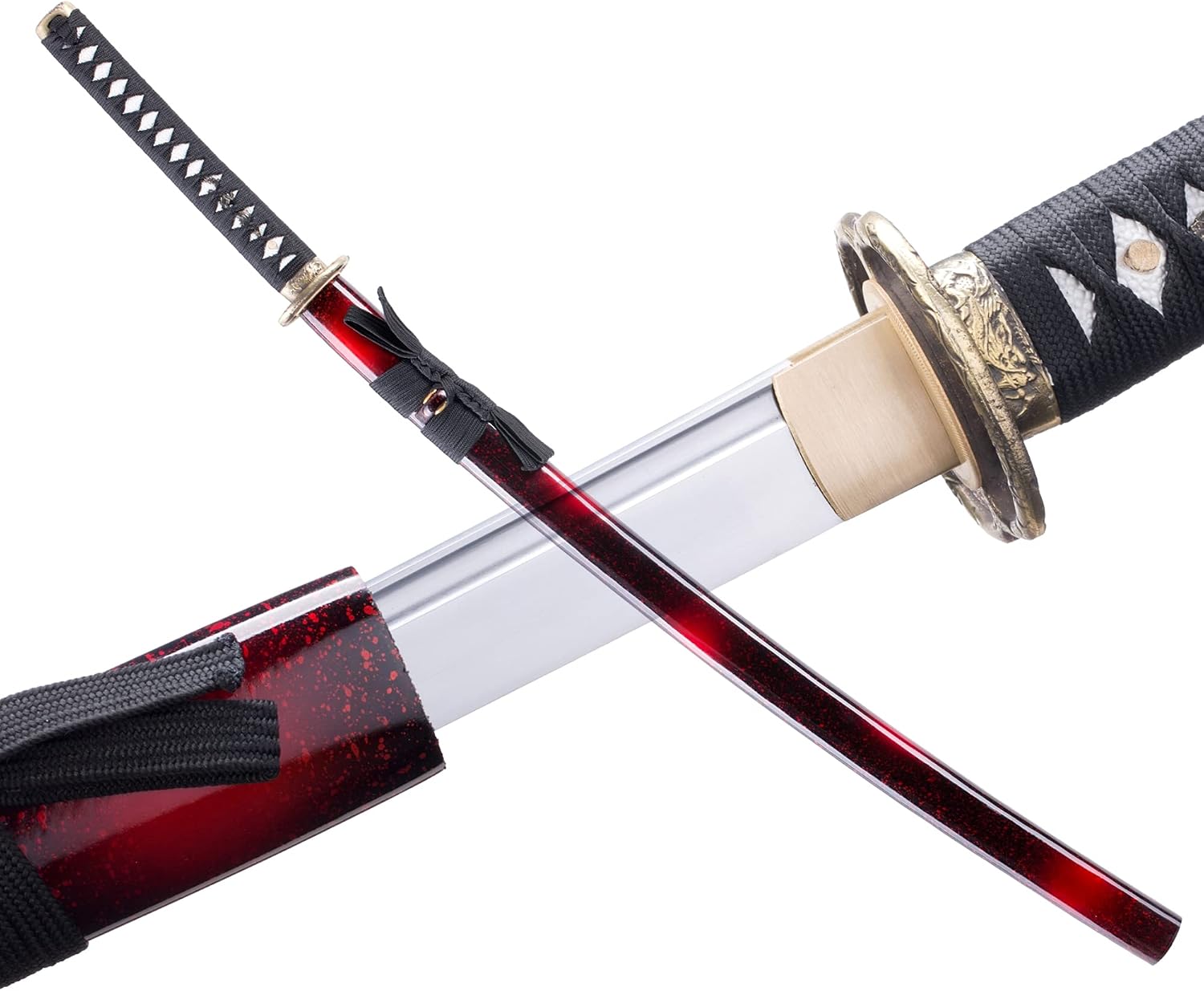 Japanese Black Katana Sword Real Sharp 1060 Steel Samurai Sword Functional Practical