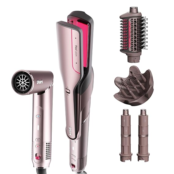 Shark FlexFusion Ceramic Air Styler, Straightner+Diffuser, HD642S
