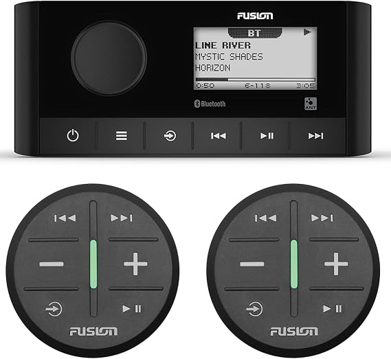 Fusion MS-RA60 Marine Stereo with 2 Fusion ARX70B Wireless Remote Black