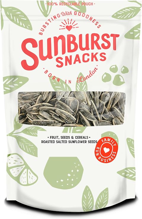 Sunburst Snacks Sunflower Seeds Roasted & Salted, Vegan & High Protein Snack, Recyclable & Resealable Pouch, 500G