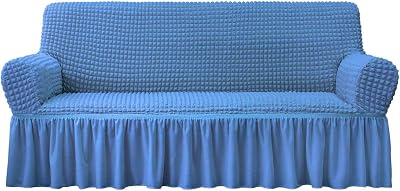 3D Bubble Lattice Elegant Stretch Sofa Cover,1 Piece Spandex Elastic Couch Cover for Loveseat and Sofa,Easy Fitted Chair Furniture Protector,Blue-XL165~200cm65~79inch