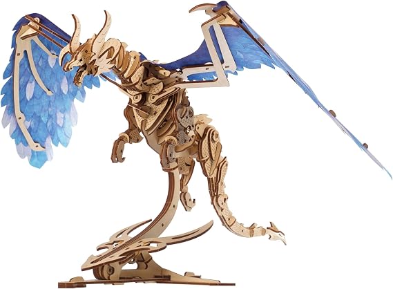 UGEARS 3D Wooden Puzzles for Adults - Windstorm Dragon 3D Puzzle - Mechanical Model Kits for Adults to Build - DIY Building Set Gifts for Fathers Day, Brain Teaser Puzzle, Hobby Kit