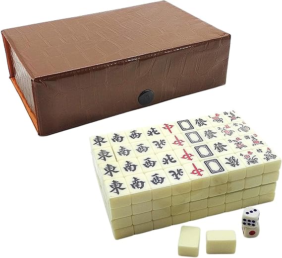 Chinese Mahjong Set,144 Tiles Chinese Mahjong Game Travel Mahjong Set Mahjong Board Game Mahjong Travel Set Mahjong Game, Travel Mahjong Set,Board Game Chinese Traditional Mahjong Games