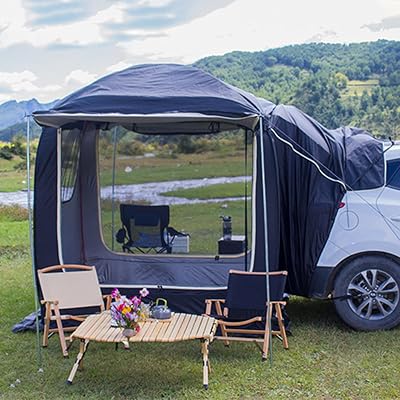 Car-Fit 3-Season Portable Waterproof Roof Top Tent - Car Boot Tent Easy Setup for Minivan - 200x200x200cm,Sleeps 6,for Camping Hiking,Outdoor Adventures