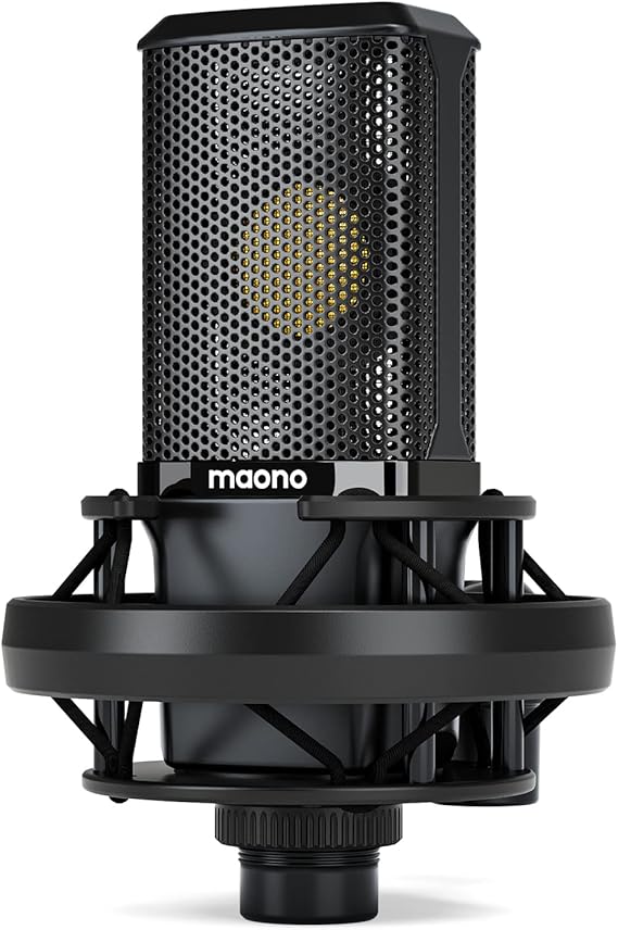 MAONO PM500 XLR Condenser Microphone, 34mm Large Diaphragm for Studio Vocal | Cardioid Pickup, Professional Studio Sound for Podcasting, Recording, Streaming, Vocals, Voice-over, Music, ASMR
