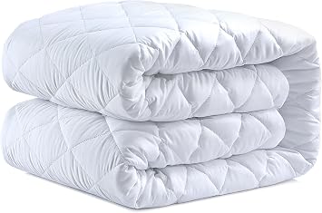 Caroline Shatuik King Size Mattress Protector fitted Quilted Extra Deep 40cm Stretch Skirt Anti Allergy,Mattress Cover 152 x 200 Not-Waterproof