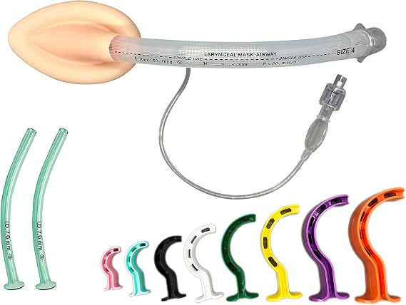 Endure Complete Airway Emergency Kit, 8 Sizes Berman OPA + 2 Pack NPA (28 FR) + 2 Pack Lubricating Jelly + 1 Pack Laryngeal Mask (LMA #4)