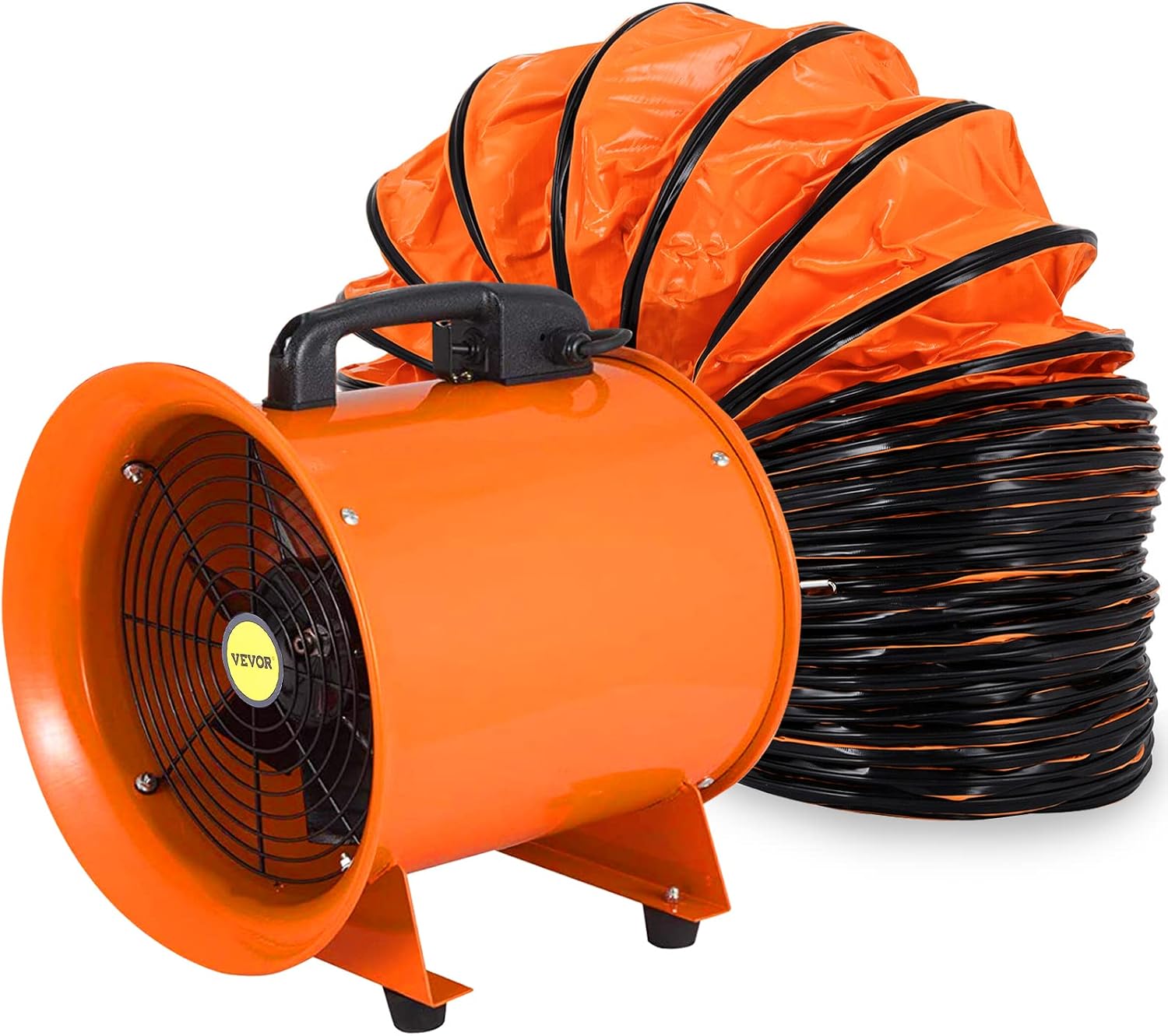 VEVOR Utility Blower Fan, 12 Inches, 520W 2295 CFM High Velocity Ventilator w 32.8 ft10 m Duct Hose, Portable Ventilation Fan, Fume Extractor for Exhausting & Ventilating at Home and Job Site