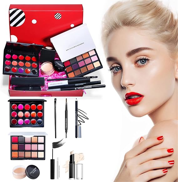 Full Beauty Cosmetics Set, Makeup Kit, 8 Piece Set, Full Beauty Makeup Set, For Women, For Beginners, Makeup Set, Cosmetics Set, Lipstick, Makeup Palette, Long Lasting, Beginners, Popular Cosmetics