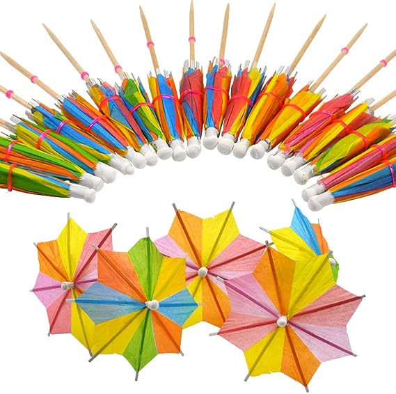 50Pcs Mini Drink Umbrellas Paper Cocktail Picks for Drinks and Cupcakes