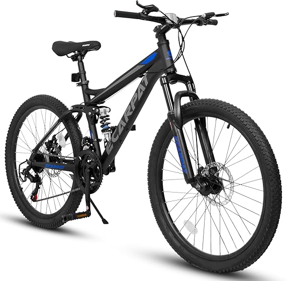 26 Inch Mountain Bike,21 Speed with High-Carbon Steel Frame Bike for Adults,Dual Disc Brake Mountain Bicycle for Men Womens Adult