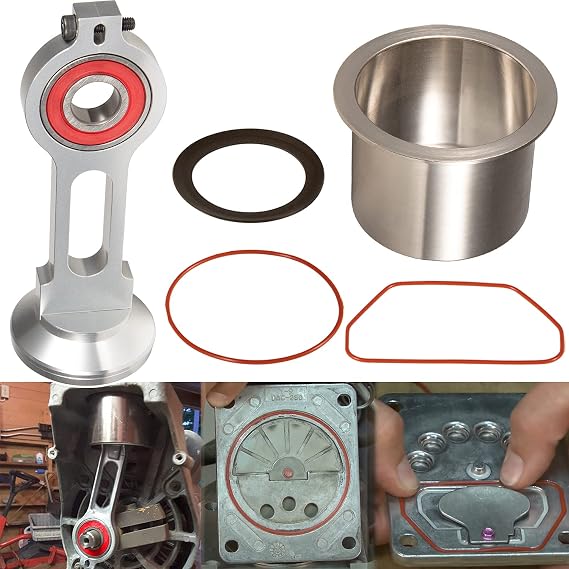 KK-4835 Compressor Piston Kit Air Compressor Connecting Rod Replacement Kit for Craftsman Devildiss Dewalt Porter Cable Oil Free Air Compressor Pump, Replacement for KK-4835 KK-5081 A02743