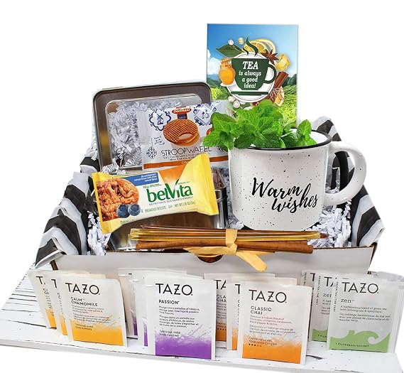 Tea gift set | TEA LOVERS Gift baskets | Thinking of you gift basket | Birthday gift basket for women, care package for women, Grandma, Grandpa, Nurse, Mother's day gift
