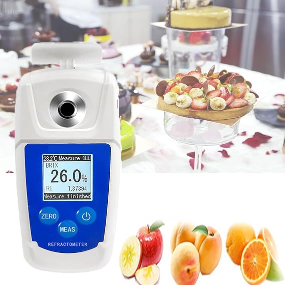 Digital Brix Refractometer Brix Meter, Fruit Sugar Meter, Automatic Temperature Compensation, for Juice, Beverage, Dessert