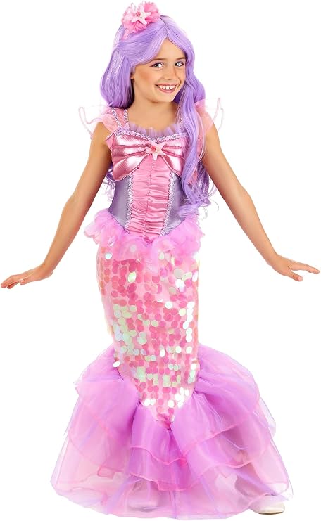 Playful Mermaid Costume for Kids - Dress & Headband