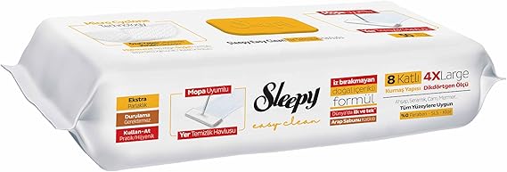 Sleepy Easy Clean Arabian Soap Additive Mopa Compatible Floor Cleaning Towel & Wipes 50 Leaves