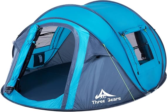 ThreeBears Instant Pop-Up Tent2 Person Tent with Easy Automatic Setup, Ideal for Camping, Traveling, and Outdoor Adventures. Quick and Convenient Assembly