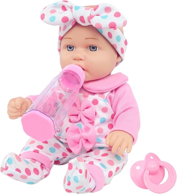 UNICORN ELEMENT 12 Inch Baby Dolls with Clothes Accessories Playset, 7 Set 12 Inch Baby Doll Bottle Pacifier Pretend Game for 3+ Years Old Girls Gifts in Box