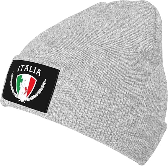 Italia Italy Italian Flag Knit Beanie Winter Hats for Men and Women Knitted Cuffed Skull Cap Acrylic Daily Beanie Hat