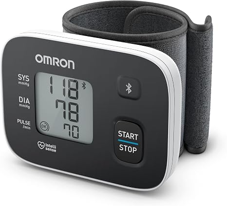 OMRON RS3 Intelli IT Wrist Blood Pressure Monitor with App 13.5-21.5 cm Clinically validated blood pressure monitor with free OMRON Connect app cuff seat control and 30 memory slots