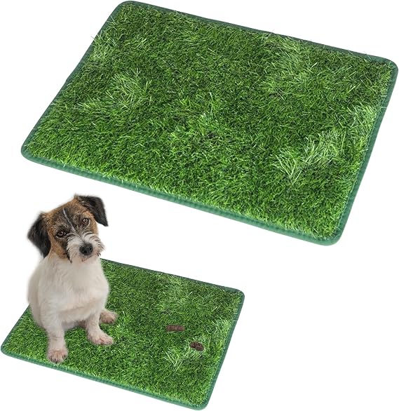 2PCS Dog Grass Pee Pad 46*58cm,Artificial Pet Pee Grass Mat,Dog Gass Pe-Puppy Toilet,Dogs Pe-Training Pad,Pet Turf Fake Gras- Replacement-Mat,Gras-Toilet for Puppy Potty Training, Indoor and Outdoor