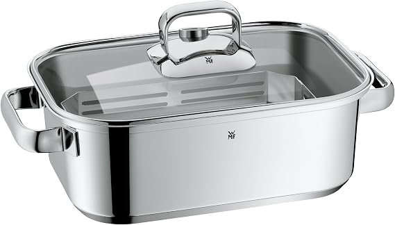 WMF Vitalis Compact Steamer with Steaming Rack, Lid and Thermometer, 18/10 Stainless Steel, 3.5 L