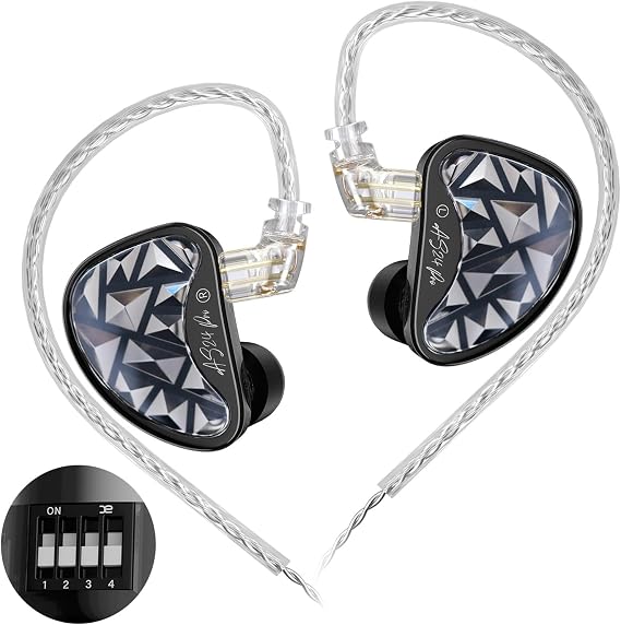 KZ AS24 Pro 24BA IEM - Tunable in-Ear Monitor for Musicians | HiFi studio recording & mixing, clear full-range, secure fit IEM for studio/stage/audiophile