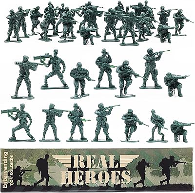 Entervending Army Men Action Figures - 2” Small Soldiers for Boys - 18 Pcs Green Army Soldier Toy Playset -Gift Ready Military Toys - Army Party Favor Decorations - Birthday Toys