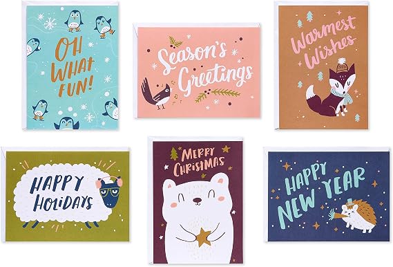 American Greetings Holiday Card Bundle, Christmas, Holidays, New Years (48-Count)