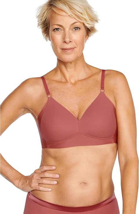 Naturana Bras Soft Cup Moulded Lightly Padded Plunge Seamless Bras Lingerie Sun Kissed, 36A
