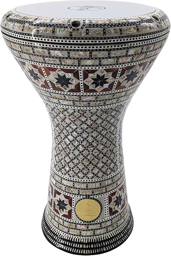 new! Gawharet El Fan Classic 17" Mother of Pearl Darbuka Drum Percussion (Arabian King)