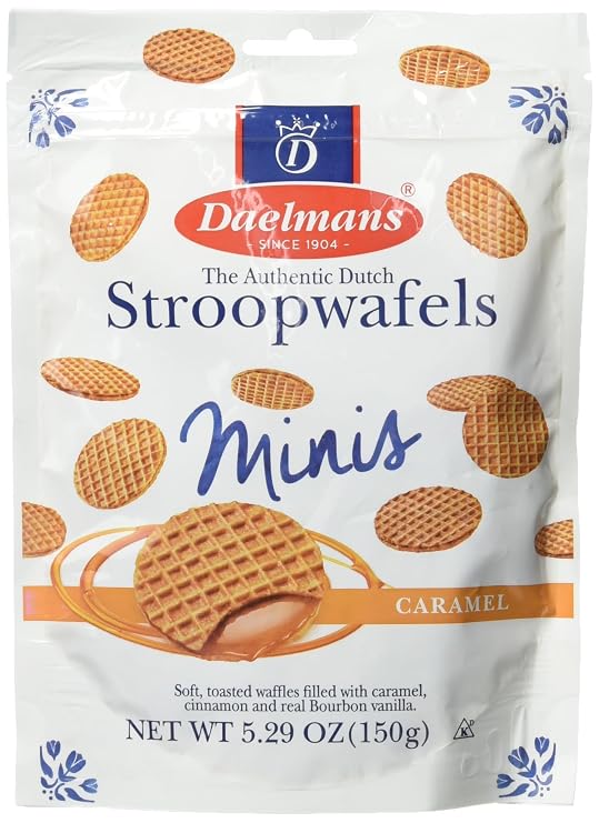 Daelmans Caramel Stroopwafels, Kosher Dairy, Mini Size - 1 Pouch, 5.29 Oz