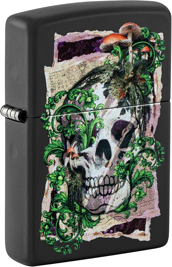 Zippo Skull Collage Design Black Matte Pocket Lighter