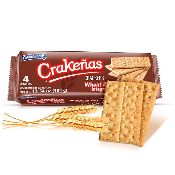 Crakenas, Columbina Crakenas Integral Bran Crackers, 0.27 Ounce, 48 Count