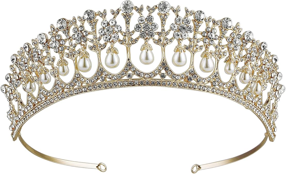 Crystal Rhinestone Queen Bride Tiara Crown for Women Girl Vintage Bridal Birthday Prom Wedding Tiaras and Crowns