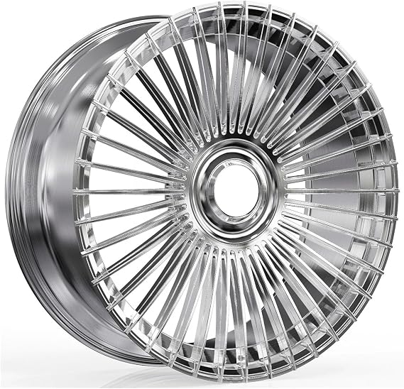 2pcs 22 Inch Wheels 5x114.3 Custom Forged Alloy Passenger Car Wheels Hyper Black Replica Rims Compatible for Rolls Royce Rims(Silver1,19)