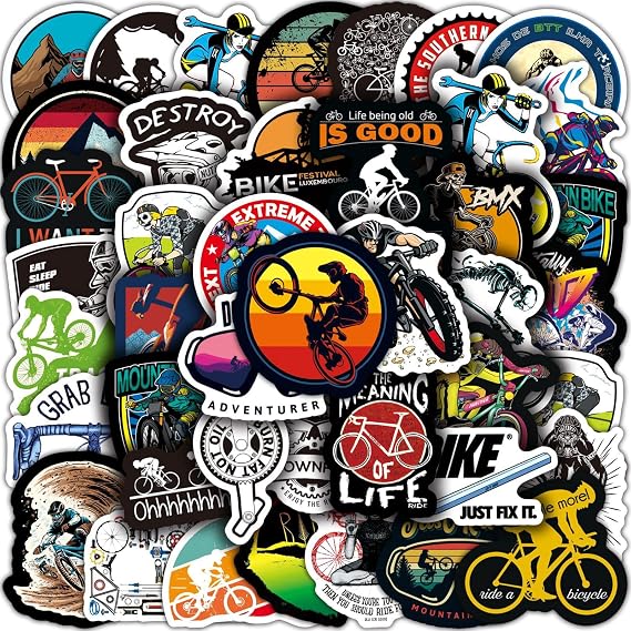 Sanmatic 100PCS Mountain Bike Stickers for Boys for Computer Cups Bike Motorcycle Helmet Travel Case Sticker