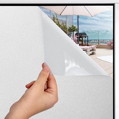 Zulay Home Window Privacy Film - Non Adhesive Opaque Privacy Window Film Glare & UV Protection - Removable DIY Frosted Glass Window Film for Home, Office, Bedroom, Shower Frosted, 35.4 x 78.7 Inch