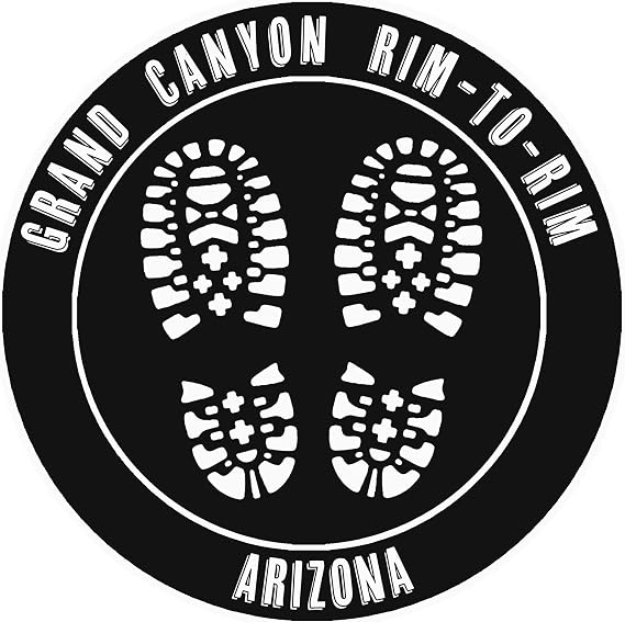 Grand Canyon Rim-to-Rim, Arizona Hiking Boots Decorative Car Truck Decal Window Sticker Vinyl Die-Cut Wildlife Travel Adventure Vacation Tourist Souvenir