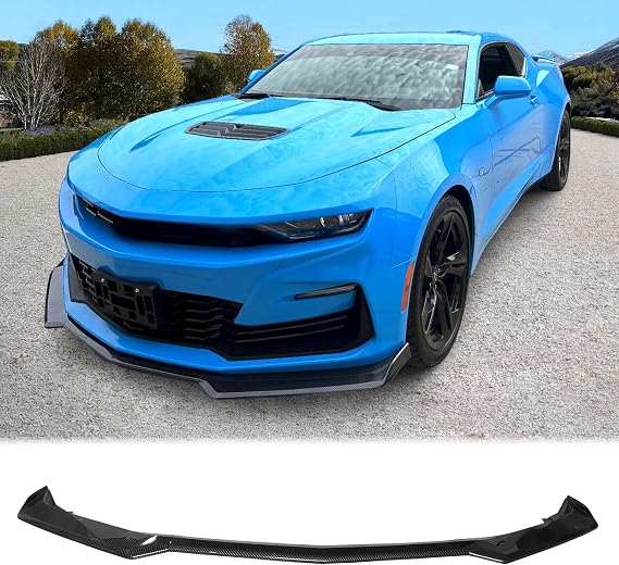 FREEMOTOR802 Front Lip Fits 2016-2024 Chevrolet Camaro Non-ZL1, Carbon Look