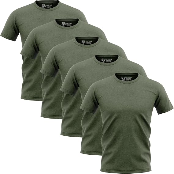 5 Pack Shirts for Men, Crew Neck T-Shirt Mens, US Cotton, Short Sleeve S - 3XL