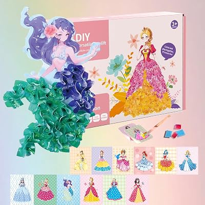 Mystoneer Poke Art Kits for Kids, Fabric Art Frenzy for Kids, Enchanted Fabric Art Set Crafts for Girls Ages 4-8, 6-8, 8-12, 5, 6, 7, 8, 10 A-Princess Party