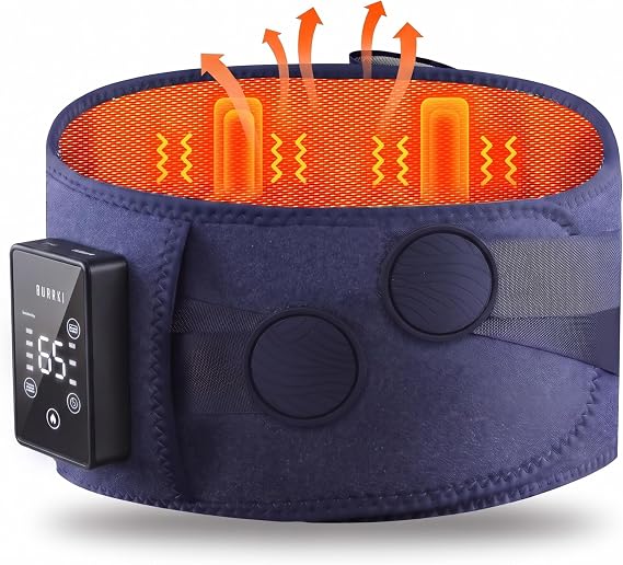 Cordless Heating Pad with Massager for Back, 5000mAh Rechargeable Portable Heating Wrap